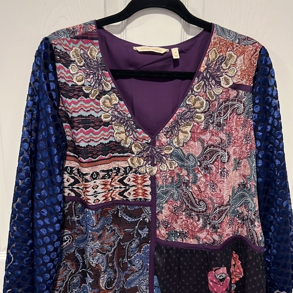 Soft Surroundings v neck multi color floral tunic dress size XL - Picture 4 of 10